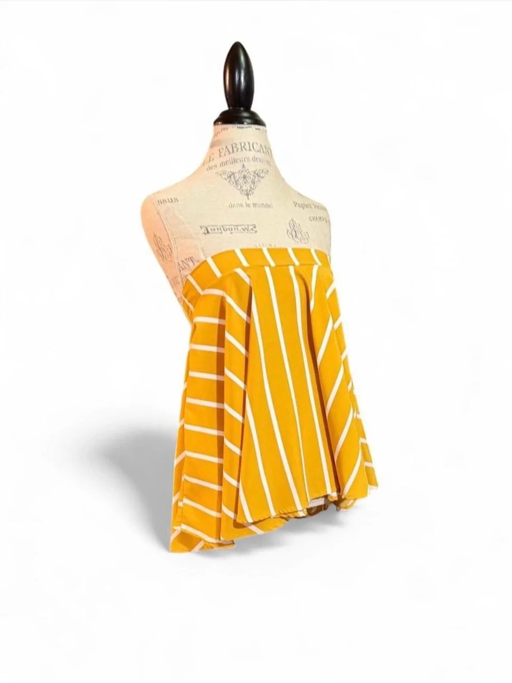 Yellow and White Striped A-Line Skirt Sz XL (Could also be worn as a top)